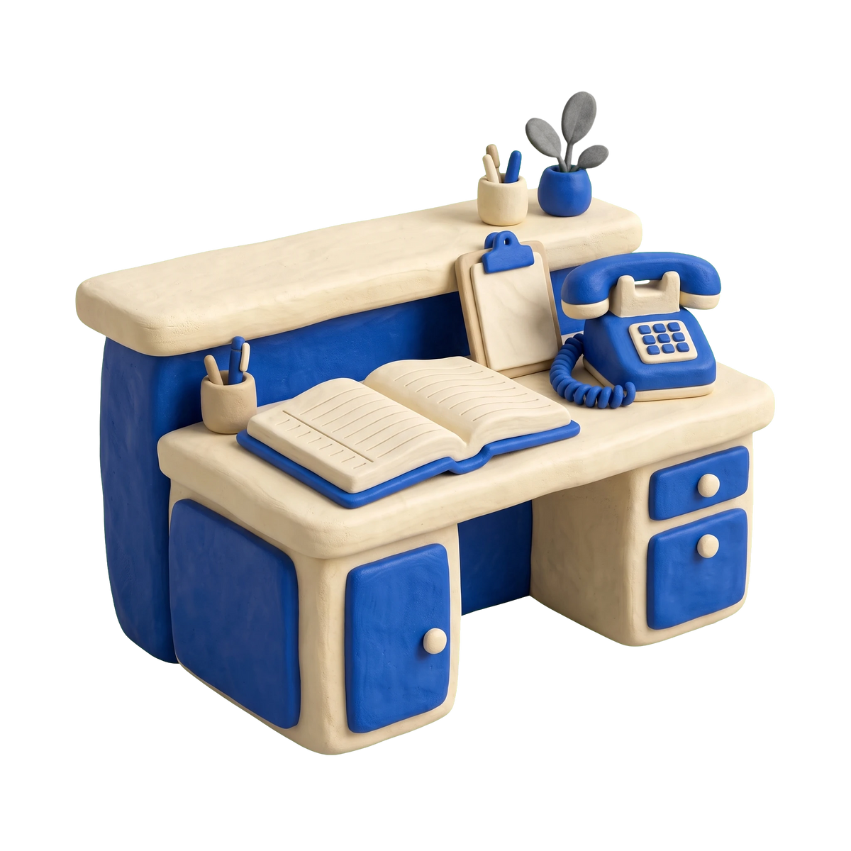 Alcoholism treatment program illustration in blue and ivory clay