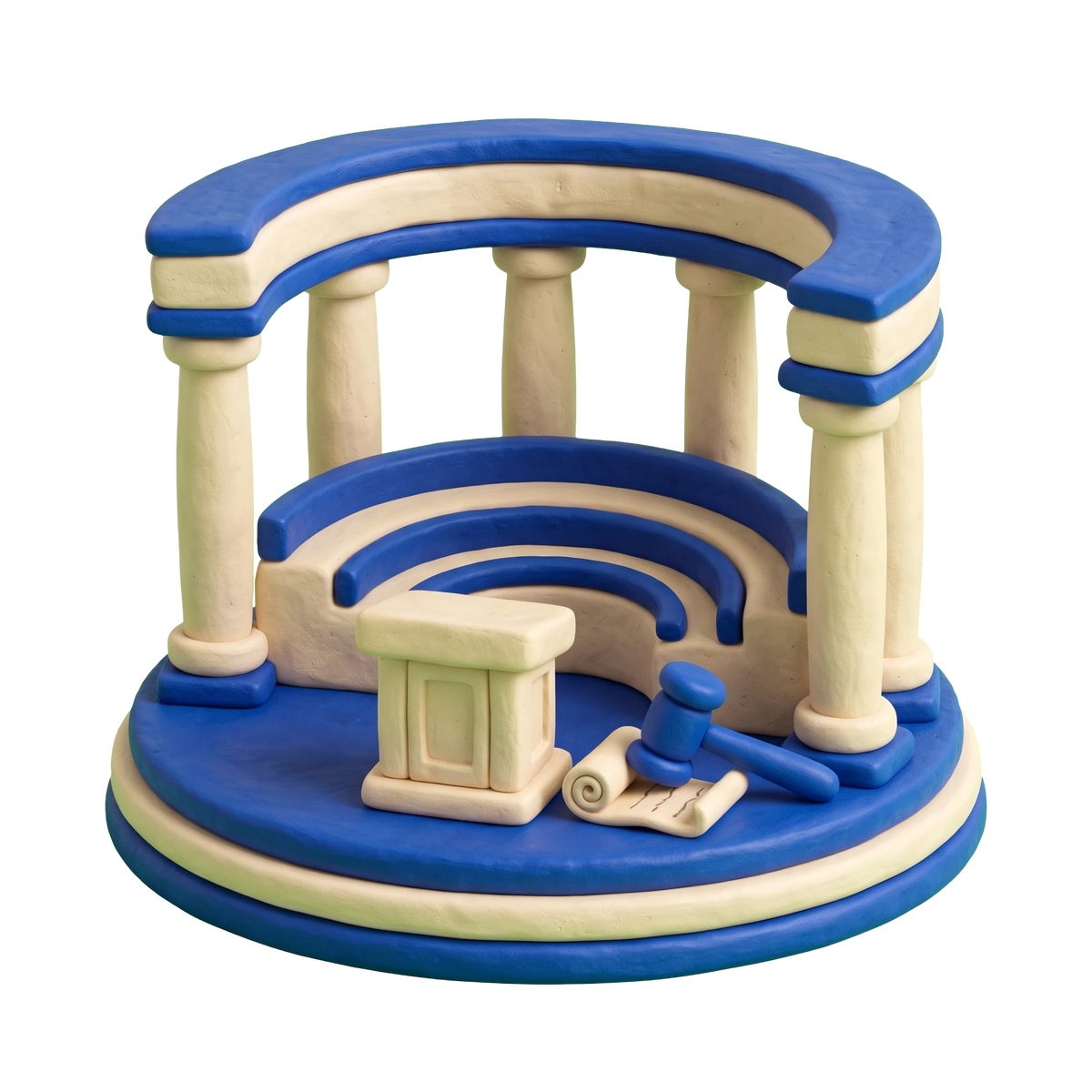Association / Organization illustration in blue and ivory clay