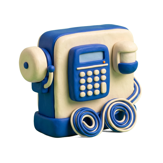 Burglar alarm store illustration in blue and ivory clay