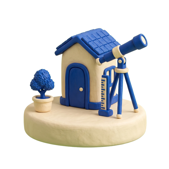 Environmental organization illustration in blue and ivory clay