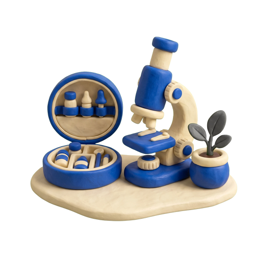 Environmental protection organization illustration in blue and ivory clay