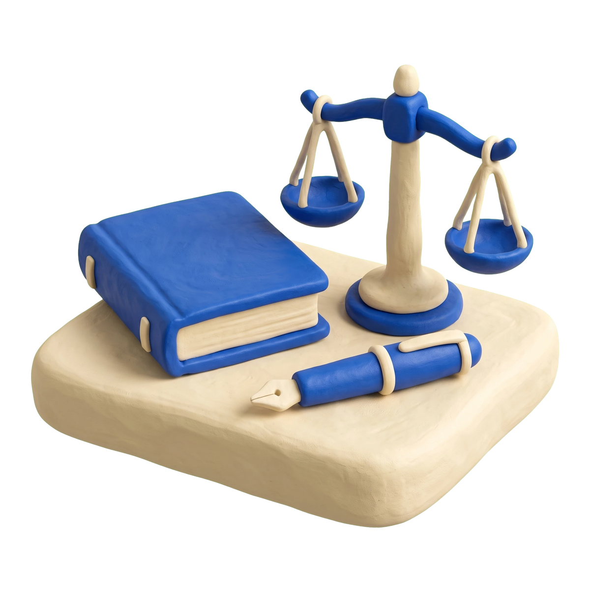 Finance broker illustration in blue and ivory clay