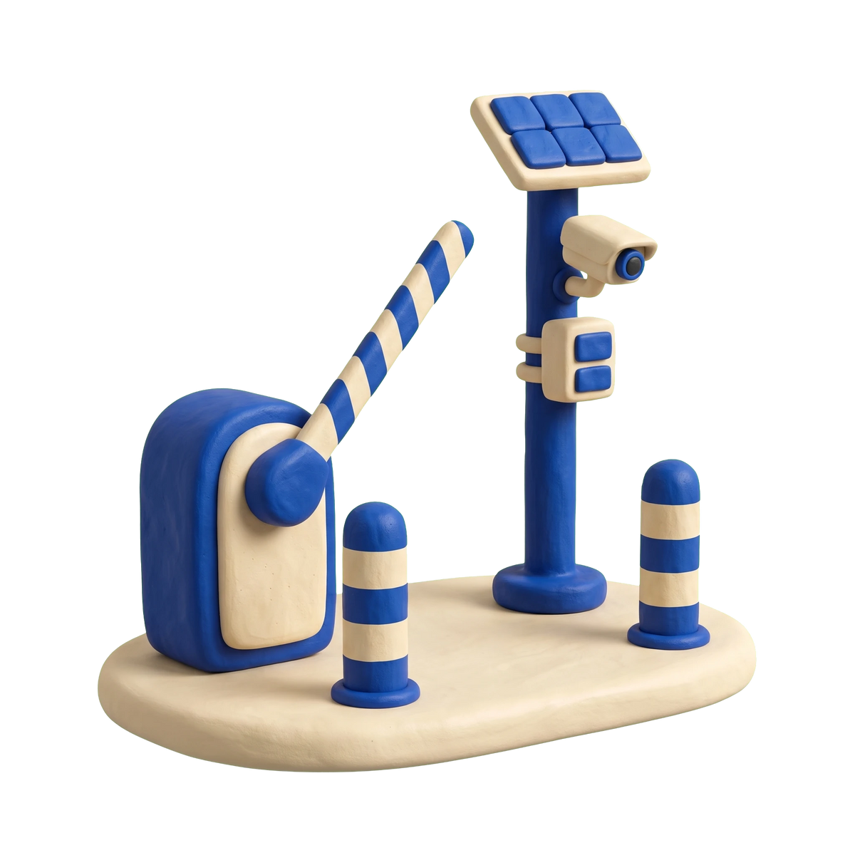 Free parking lot illustration in blue and ivory clay