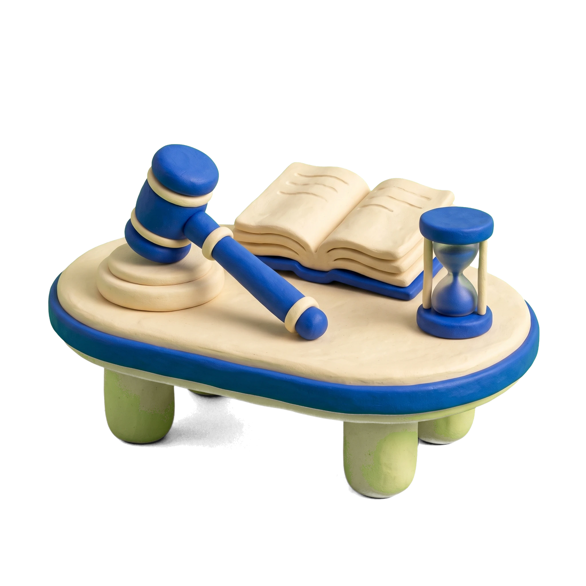 Mediation service illustration in blue and ivory clay