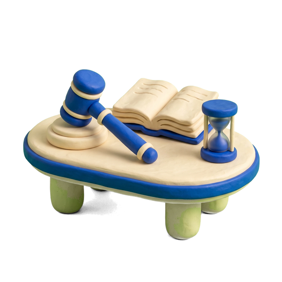 Mediation service illustration in blue and ivory clay