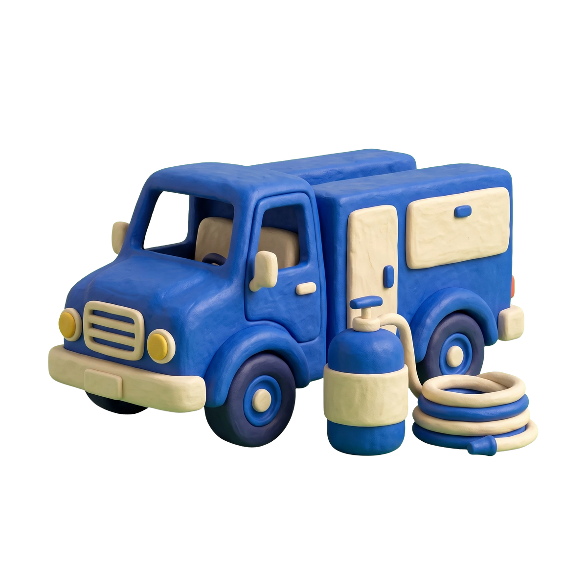Pest control service illustration in blue and ivory clay