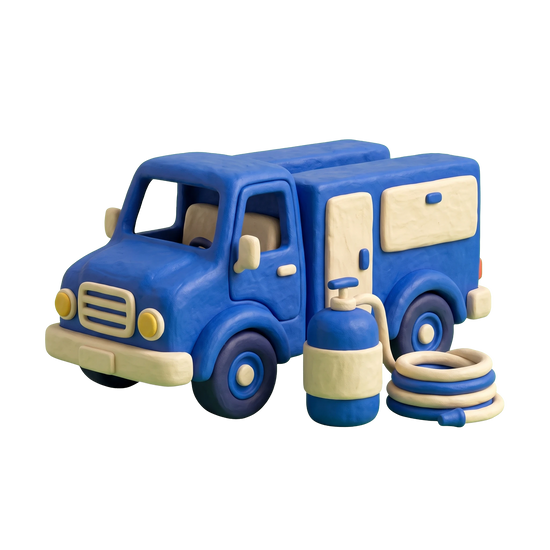 Pest control service illustration in blue and ivory clay
