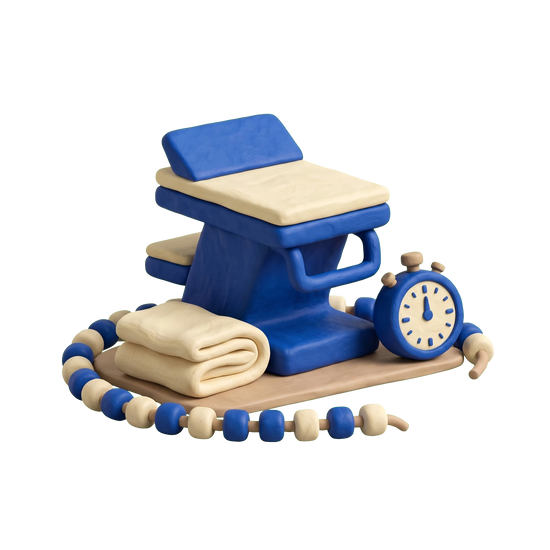 Swim club illustration in blue and ivory clay