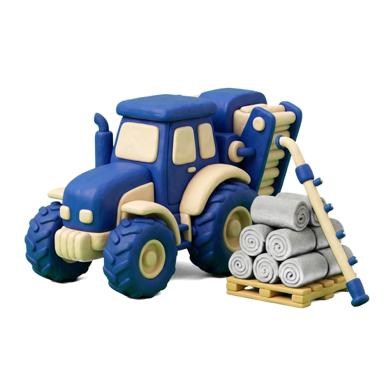 Turf supplier illustration in blue and ivory clay