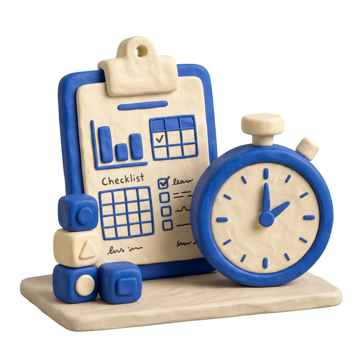 Applied behavior analysis therapist illustration in blue and ivory clay