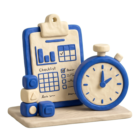 Applied behavior analysis therapist illustration in blue and ivory clay