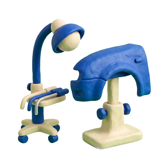 Auto dent removal service illustration in blue and ivory clay