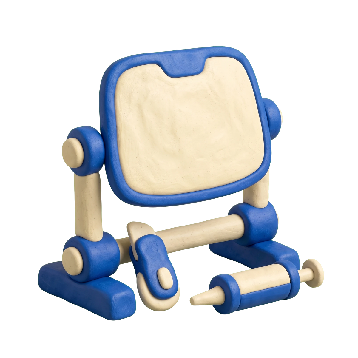 Auto glass repair service illustration in blue and ivory clay