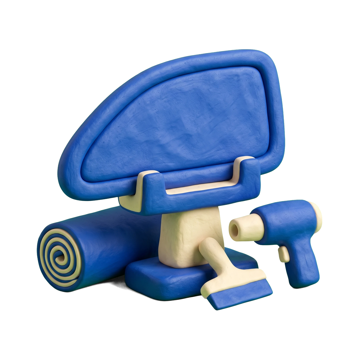Auto window tinting service illustration in blue and ivory clay