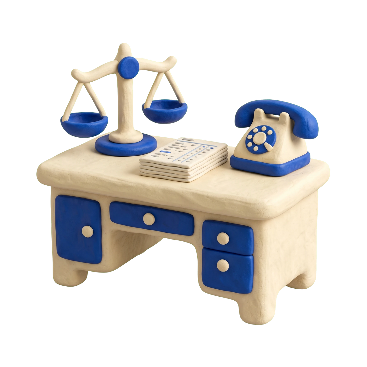 Credit counseling service illustration in blue and ivory clay