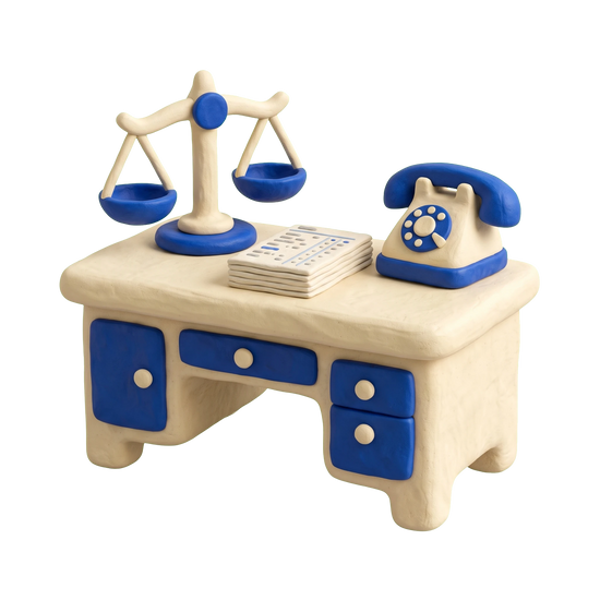 Credit counseling service illustration in blue and ivory clay