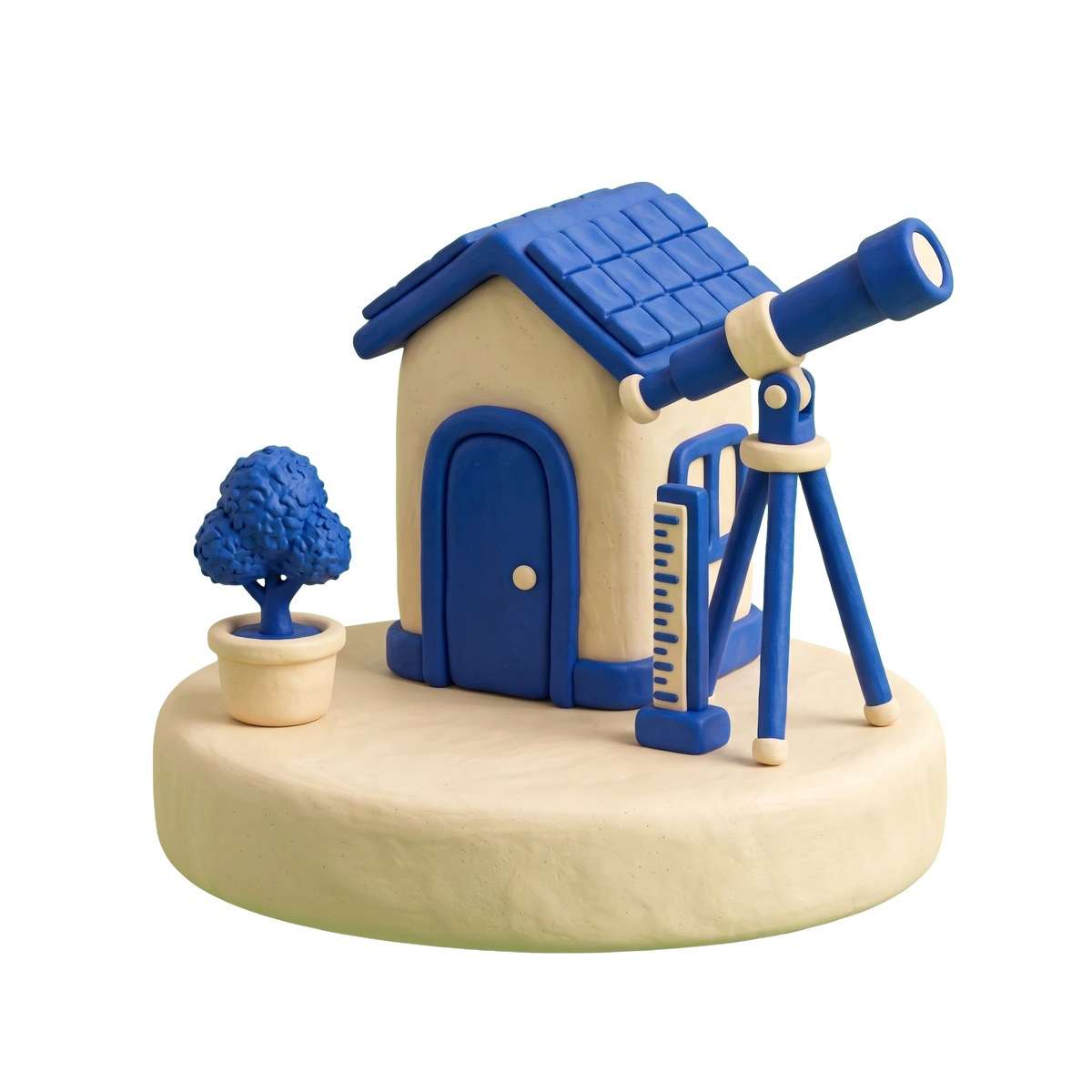 Environmental organization illustration in blue and ivory clay