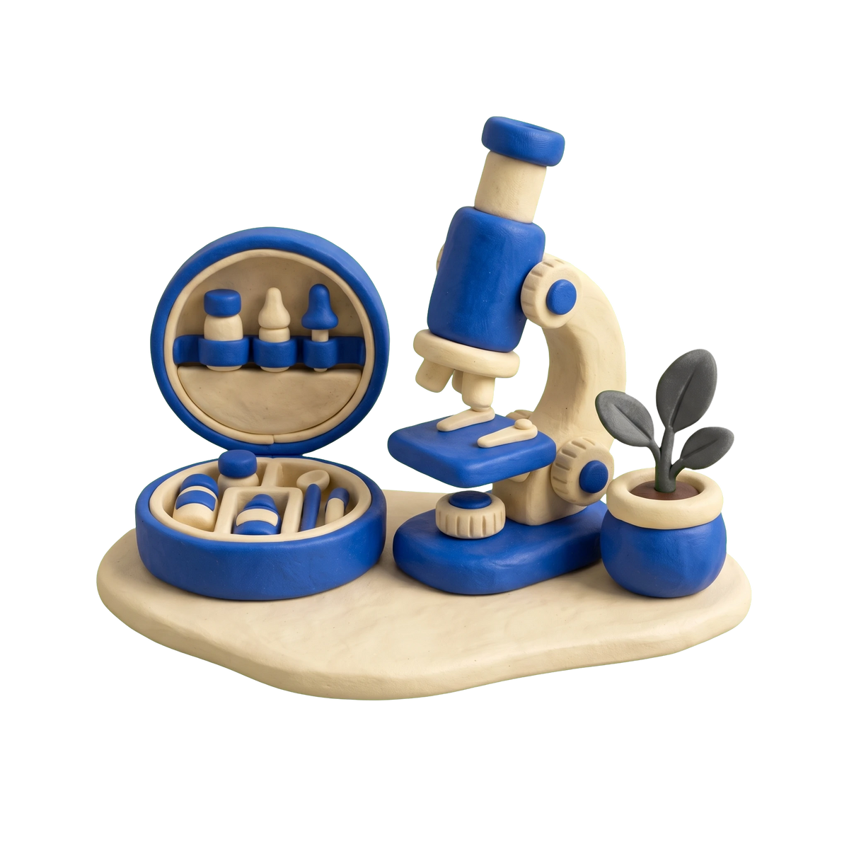 Environmental protection organization illustration in blue and ivory clay