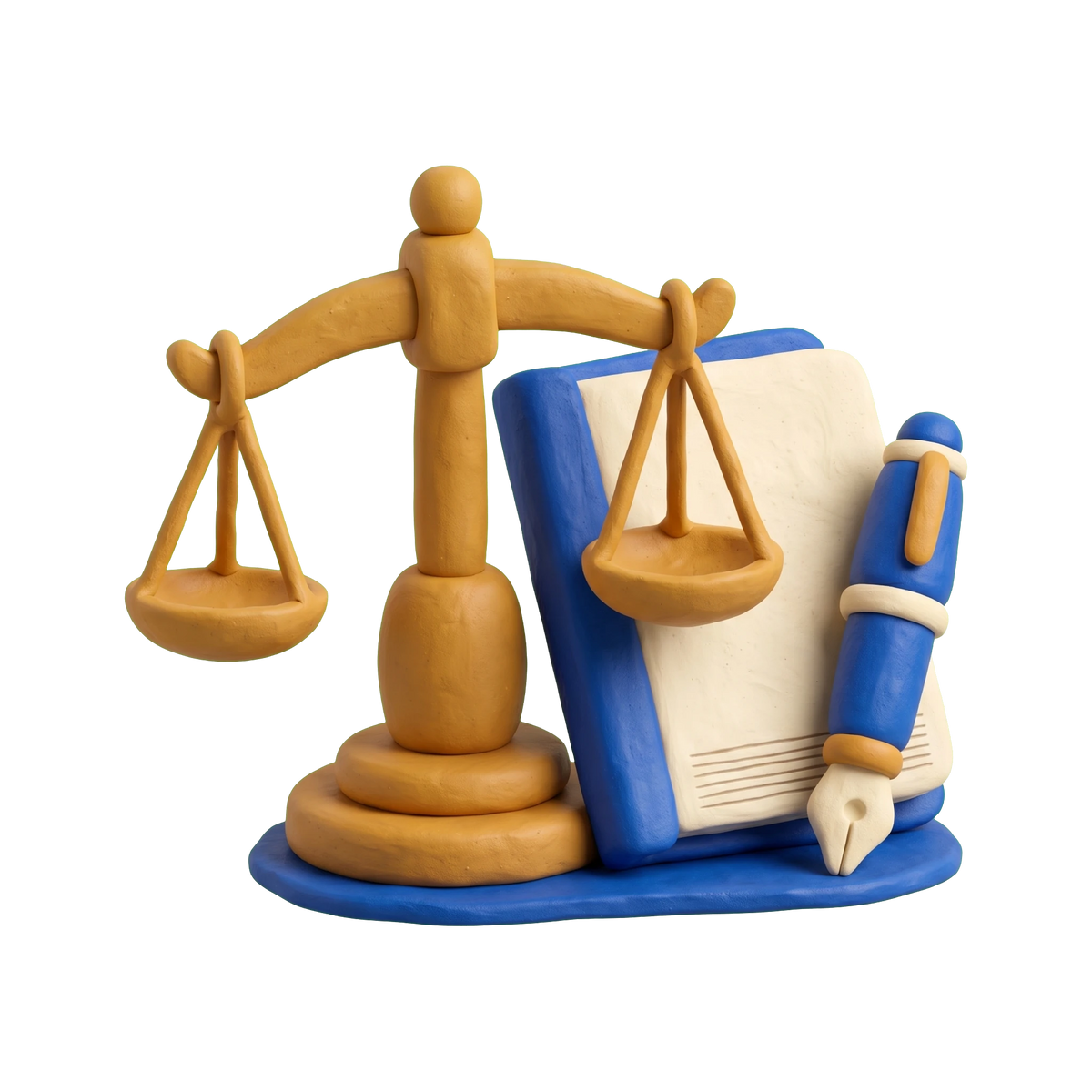 Financial planner illustration in blue and ivory clay