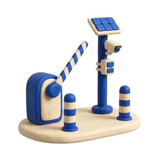 Free parking lot illustration in blue and ivory clay