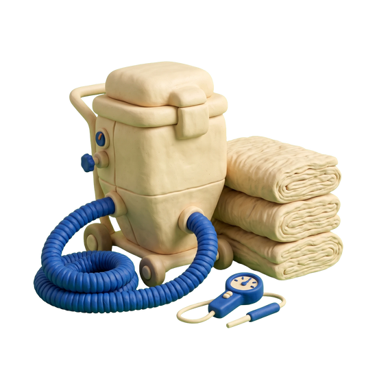 Insulation contractor illustration in blue and ivory clay