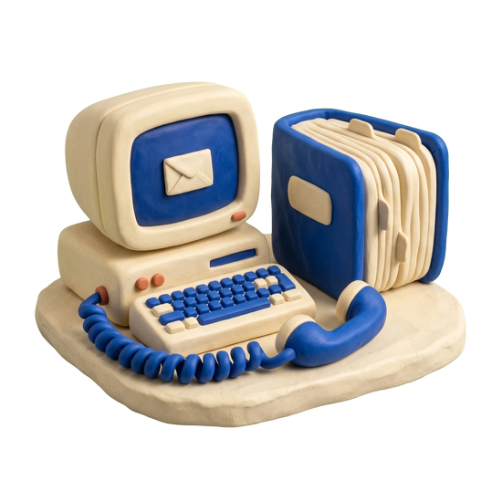 Medical billing service illustration in blue and ivory clay