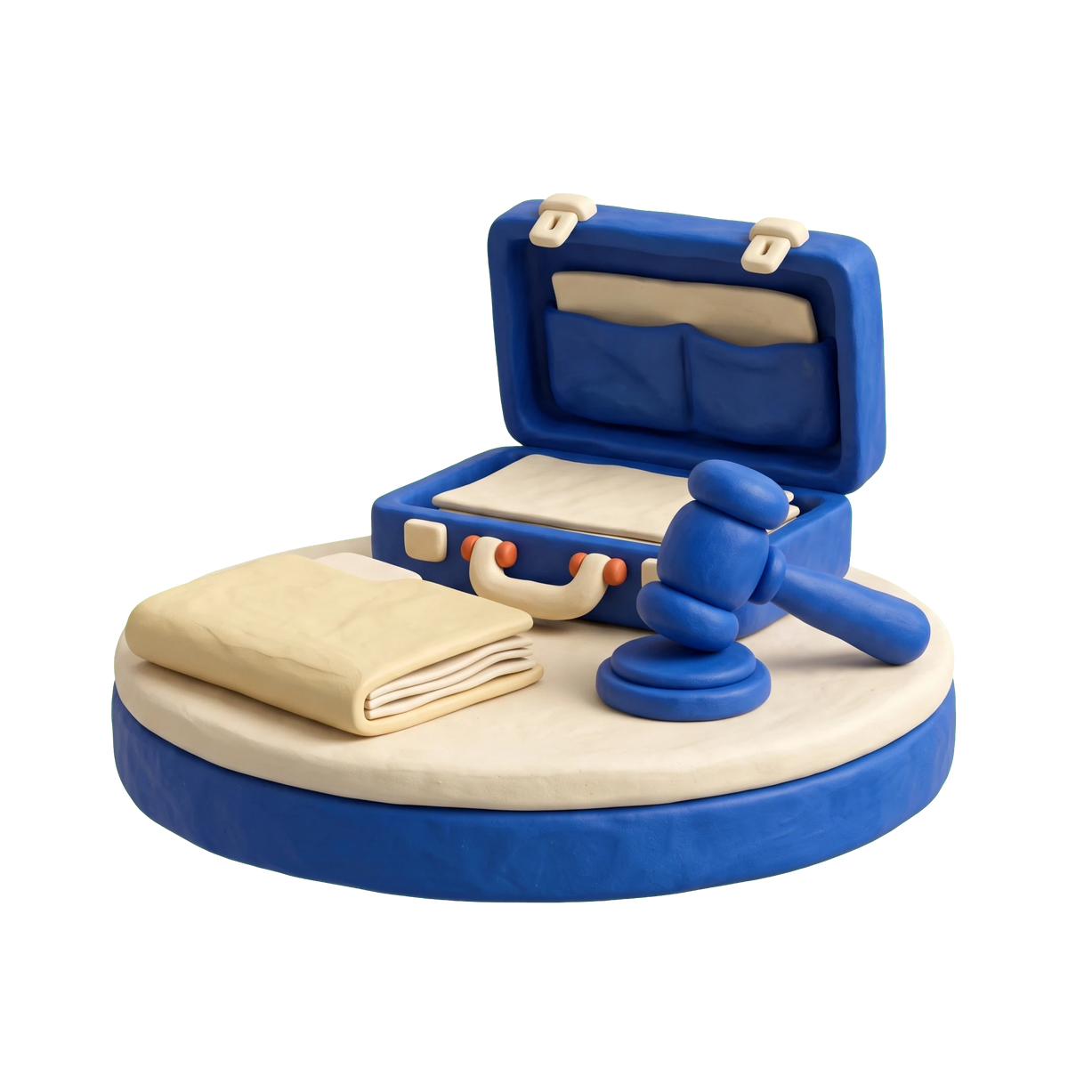 Paralegal services provider illustration in blue and ivory clay