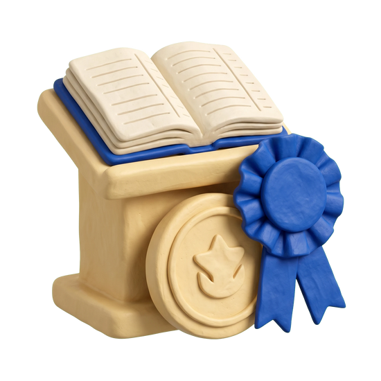 Professional and hobby associations illustration in blue and ivory clay