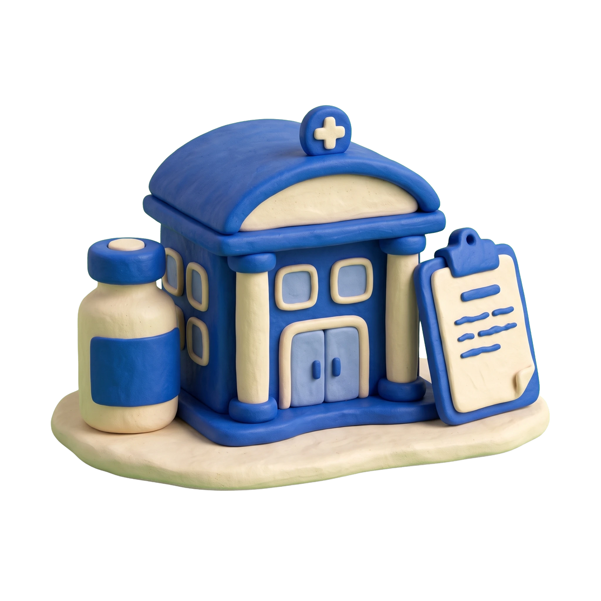 Public health department illustration in blue and ivory clay