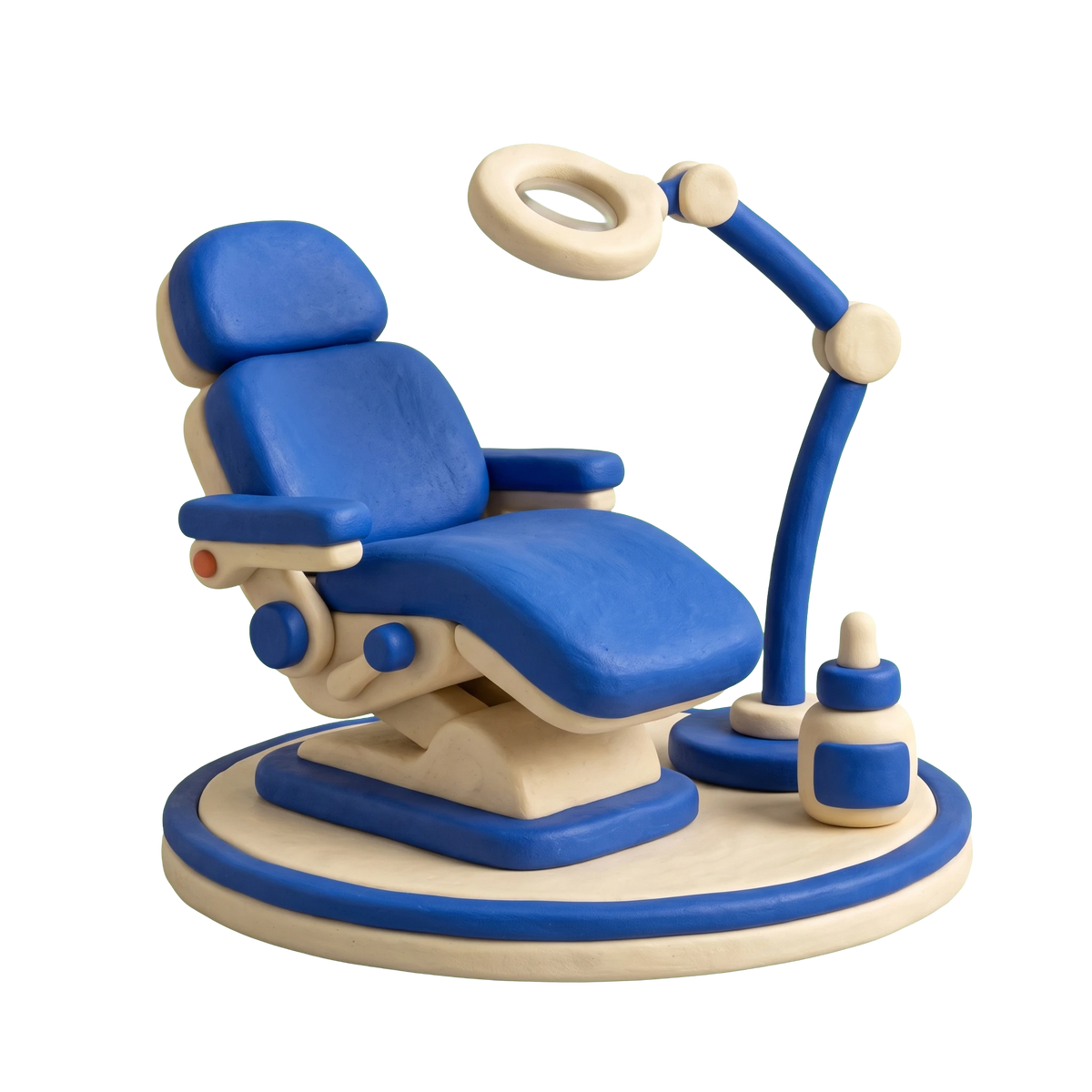 Skin care clinic illustration in blue and ivory clay